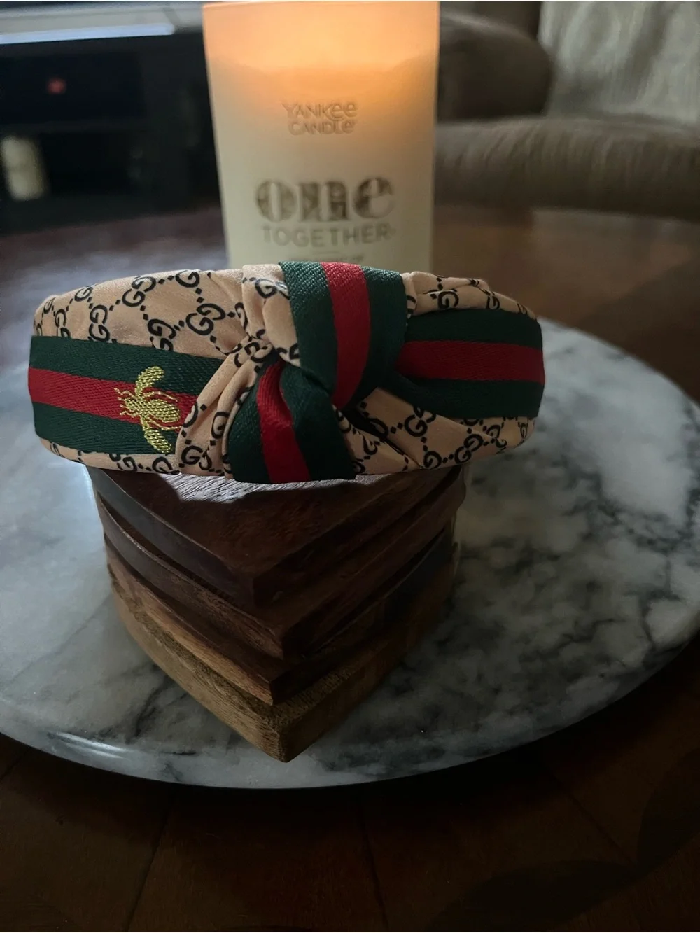 Gucci Knot Headband with Green and Red Stripe